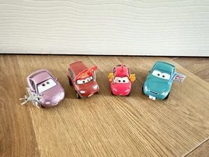 Disney Pixar Cars X4 Piston Cup Fans Maddie McGear,Timothy,Coriander Fan Rare - Picture 1 of 5