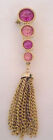 Retro Sarah Coventry Canada brooch pin 4 magenta & pink RS with gold tassel