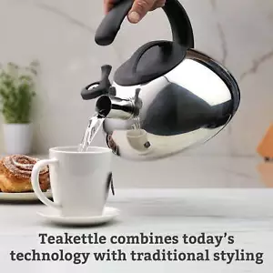 Silver Farberware 2.3 Quart Stainless Steel Whistling Tea Kettle - Picture 1 of 11