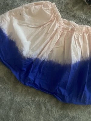 Crewcuts Skirt Pink and Blue Dip Tie-Dye Cotton w Pockets Elastic Waist Sz 6/7 - Image 1 of 4