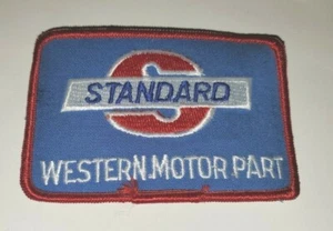 VINTAGE STANDARD WESTERN MOTOR PART EMBROIDERED STITCHED IRON ON CLOTH PATCH - Picture 1 of 2