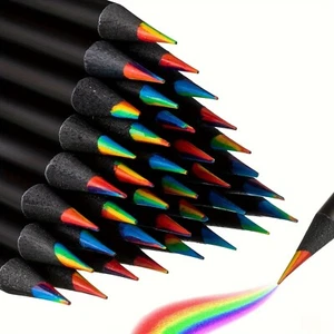 10pcs Rainbow Pencils Colouring Set Multi Colour Pencil Art Drawing Sketching - Picture 1 of 5