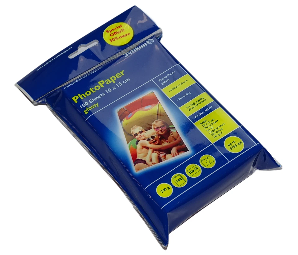 Fotopapier 240g 10x15 100 Blatt  Hochglanz Cast Coated Wasserfest TOP - Bild 1 von 1