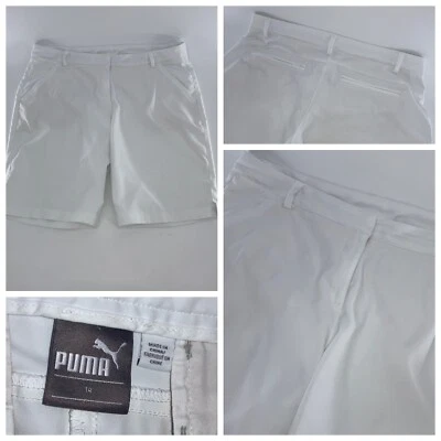 Puma Chino Golf Shorts Sz 14 / 37 Waist Men White 100% Polyester YGI R4-82 - Image 1 of 4