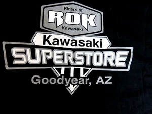 Rara Camiseta Negra de Motocicleta Kawasaki Super Store Doble Cara para Hombre Talla XL - Imagen 1 de 7