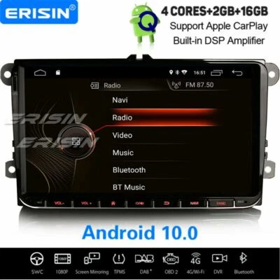 9" Android 10 CarPlay Autoradio DSP Navi Für VW Golf 5/6 Passat Tiguan Jetta EOS - Bild 1 von 4