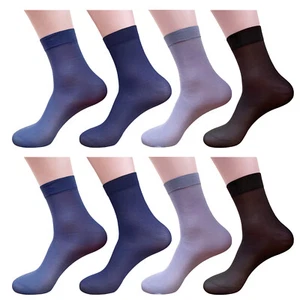 20 Pairs Men Business Socks Nylon Calf Socks Thin Breathable Summer Silky Socks - Picture 1 of 5