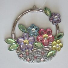 B4 Pastel flower basket floral ornament Crystal Expressions suncatcher Ganz