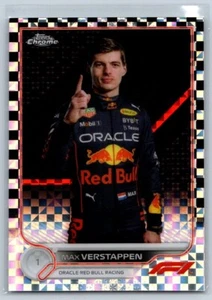 2022 Topps Chrome F1 Checker Flag Max Verstappen - Foto 1 di 2