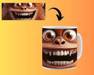 Kaffeetasse Affen Gesicht Tasse Kaffeebecher Geschenk Keramik - Bild 1 von 1