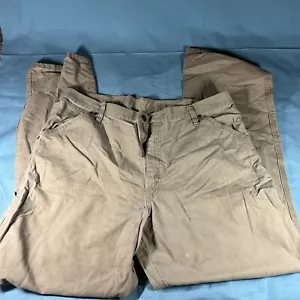 Wrangler Carpenter Pants Mens 38x34 Beige Khaki Tan Pockets Workwear - Picture 1 of 14