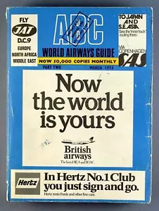 ABC WORLD AIRWAYS GUIDE MARCH 1974 AIRLINE TIMETABLE PART TWO BLUE BOOK UTA MEA - Picture 1 of 6