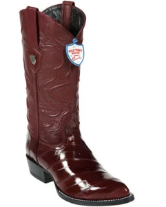 BOTAS DE VAQUERO WILD WEST BORGOÑA GENUINAS ANGUILA WESTERN J-TOE (D) - Imagen 1 de 1