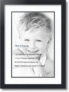 ArtToFrames Collage Mat Picture Photo Frame 1 11x17" Openings in Black 644 - Picture 1 of 62