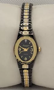 Ladies Precision by Gruen Gold Tone Bezel Black Dial Expansion Band Watch J7 - Picture 1 of 9