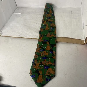 Vintage 1999 Cartoon Network Scooby-Doo Golf Tie Polyester Green Black - Picture 1 of 6