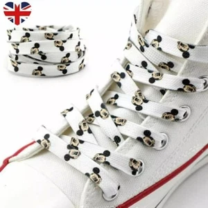 Mickey Mouse Shoe Laces 120 150cm Tie Shoes Lace Flat Trainers Boots Shoelaces - Picture 1 of 1