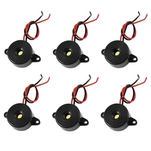 6 Pcs DC 3-24V 85dB Sound Electronic Buzzer Alarm Black 23 x 12mm - Picture 1 of 2