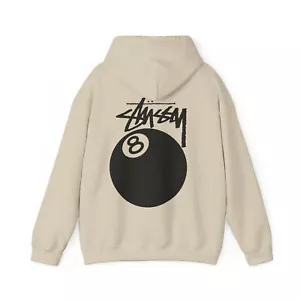 STÜSSY 8 BALL REP HOODIE, Streetwear Sweatshirt, Urban Fashion, Cool Pullover, - Picture 1 of 25