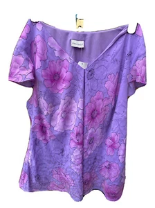 Ladies Essence Size 28 Floral Summer Top Blouse Short Sleeve T-shirt Was £45 - Picture 1 of 12