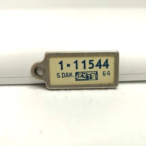 RARE VTG DAV Disabled Veterans Mini License Plate Key Chain SOUTH DAKOTA 1964 - Picture 1 of 2