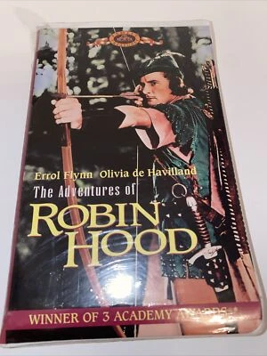 NEW The Adventures of Robin Hood VHS Video Tape Errol Flynn Olivia de Havilland Foto 1 de 4