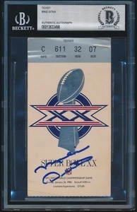 Mike Ditka Signed Chicago Bears Super Bowl XX Ticket Stub 1/26/1986 Beckett Auto - Picture 1 of 3