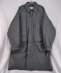 Vtg 80's LL Bean Wool Lined Stadium 3/4 Parka Mens LG Gray Overcoat Made USA - Picture 1 of 23