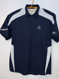 Rebok NFL Dallas Cowboys Navy Polo Shirt Star Embroidered XL pit2pit 22" clean - Picture 1 of 8