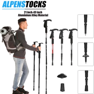 Pair of 2 Trekking Poles Walking Hiking Sticks Anti-shock Adjustable Alpenstock - Picture 1 of 26