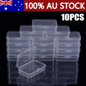 10pcs Small Plastic Clear Transparent Container Case Storage Box Organizer Tool - Picture 1 of 8