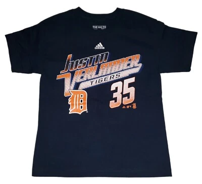 Adidas Blue Detroit Tigers Short Sleeve Crew Neck Graphic T-Shirt Boy's Size L - Image 1 of 4