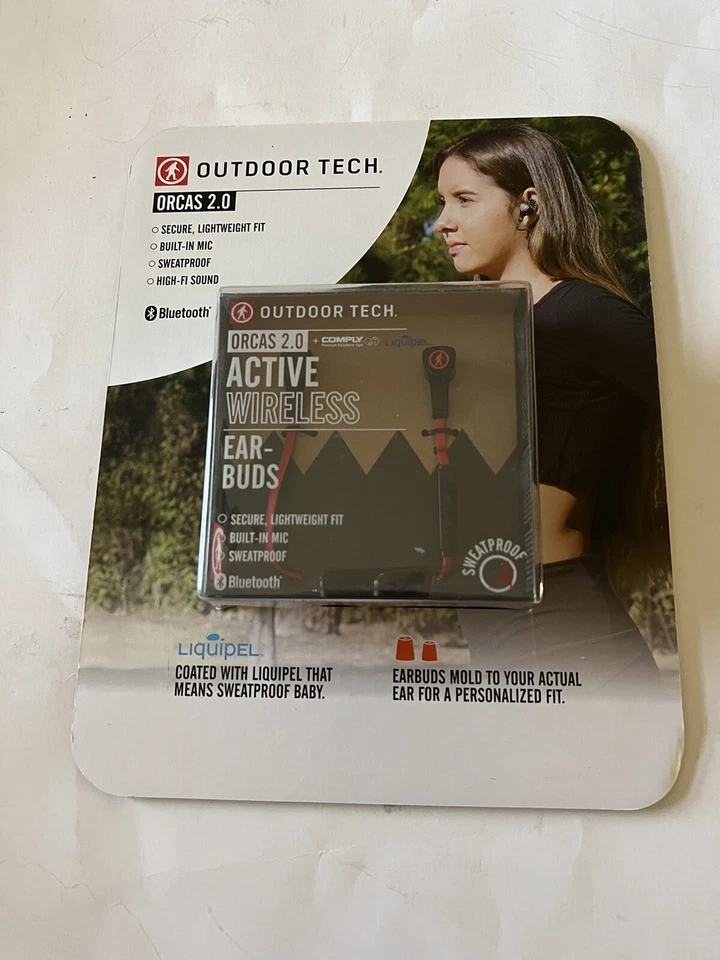 Outdoor Tech Orcas 2.0 - Active Wireless Earbuds, Red - Image 1 of 2