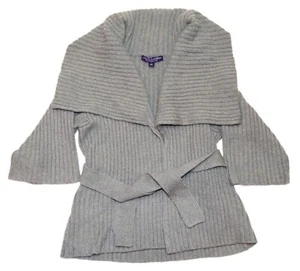 $ 1898 Ralph Lauren Damen Kaschmir Umhang Schal Cardigan Pullover Italien grau Medium - Bild 1 von 6