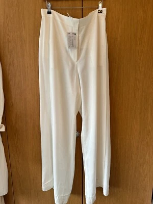 С ЯРЛЫКАМИ и другие истории атласные брюки кремовый слоновой кости брюки Великобритании 16 EU 44 США 12 savoir - Изображение 1 из 4