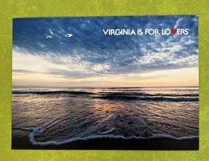 Virginia is for Lovers - Sunset Ocean Beach Postcard - Bild 1 von 2