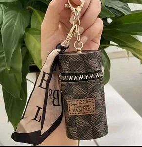 Luxury Lipstick holder keychain bag pendant - Pink - Picture 1 of 4