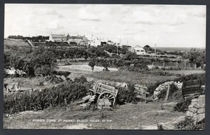 Postcard Scilly Isles nr Cornwall view of Higher Town St Agnes RP James Gibson - Picture 1 of 2