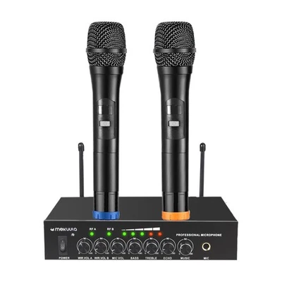 Neue Doppel UHF Funk Mikrofon Set Bluetooth Funkmikrofon für Party-Karaoke NEU - Bild 1 von 4