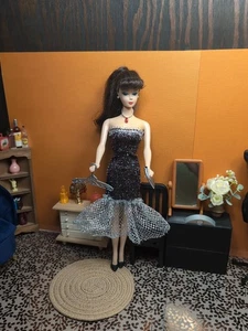 Vintage Barbie Clone Outfit - Sparkly Dress, Necklace, Clutch, Stilettos + - Picture 1 of 22