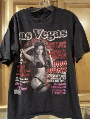 Camiseta negra Las Vegas Magazine talla XL Foto 1 de 4