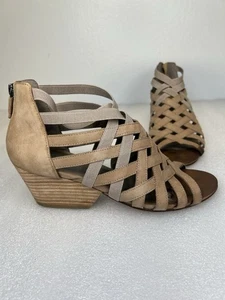 Sandalia Eileen Fisher Oodle Punta Abierta Beige Tostado Tirantes Talla 8 Clásica Elegante Elegante Elegante - Imagen 1 de 13