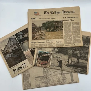 Periódico demócrata Tribune 19 de agosto 1977 Johnstown, Pensilvania Flood Star Wars Rocky Ads - Imagen 1 de 4