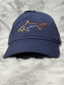 Greg Norman Hat Cap Blue Strap Back Shark Logo Adjustable Golf Golfing - Picture 1 of 11