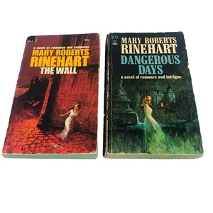 2 lot Mary Roberts Rinehart Dangerous Days: The Wall DELL PB Gothic Romance - Picture 1 of 14