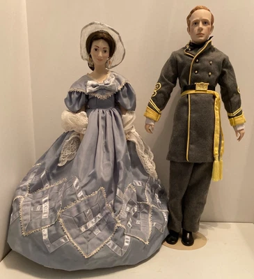 Muñecas de porcelana Melanie and Ashley Wilkes, Lo que el viento se llevó, Franklin Mint Foto 1 de 4