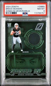 2024 Panini Zenith Rookie Zoned In Memorabilia #ZI-BBS Brock Bowers RC SP LV PSA - Bild 1 von 10