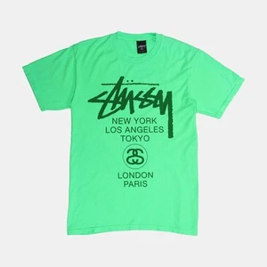 Stussy Neon Green WT T-Shirt / Size M / Mens / Green / Cotton - Picture 1 of 8
