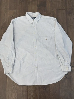 Ralph Lauren Shirt Men’s Size 2XLT Blue Button Up Oxford Flesh Pony Long Sleeve - Image 1 of 4