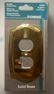 Vintage Donnner Solid Brass Double Outlet Plate Brighton Collection 645058 NIP - Image 1 of 2